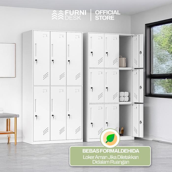 READY [PROMO] Loker Lemari  Besi Karyawan 2–12 Pintu Ketebalan 0.6mm Anti Karat Mudah Dirakit Bergar