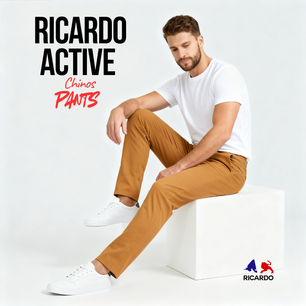 RICARDO Chino Orange Series – Celana Panjang Pria Modern Fit