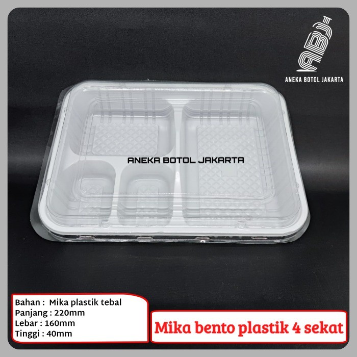 FUJA.ID Mika plastik bento 4 sekat / mika bento 4 sekat RTR 224