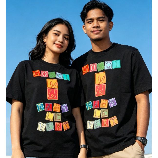 Kaos oblong bercetak grosir, atasan pasangan leher bulat serasi, kaos oblong sederhana, bergaya, dan