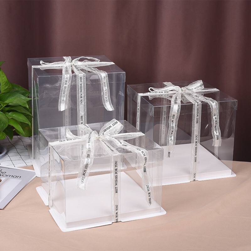 TRANSPARENT CAKE BOX/KOTAK BOX KUE/PACKAGING HANTARAN WEDDING/BOX PACKAGING KUE YANG TRANSPARANT
