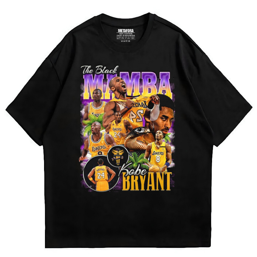 kapas murni Nebula Tshirt Legend Kobe Bryant Vintage lengan pendek hitam Kaos distro Unisex