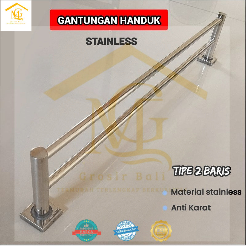 GANTUNGAN HANDUK KAMAR MANDI STAINLESS / RAK HANDUK KAMAR MANDI STAINLESS / RAK STAINLESS KAMAR MAND