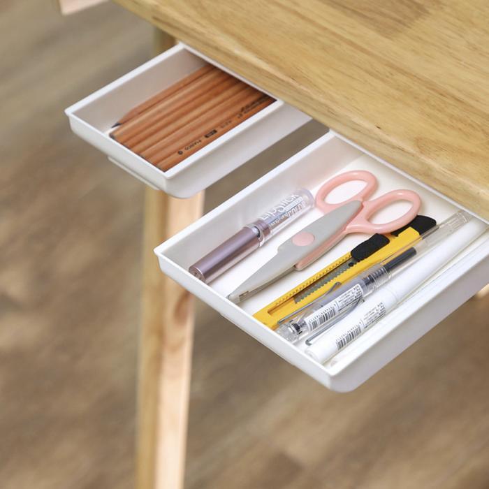 Laci Drawer Tempel Tambahan Bawah Meja Tempat Simpan Uang Alat Tulis - Medium