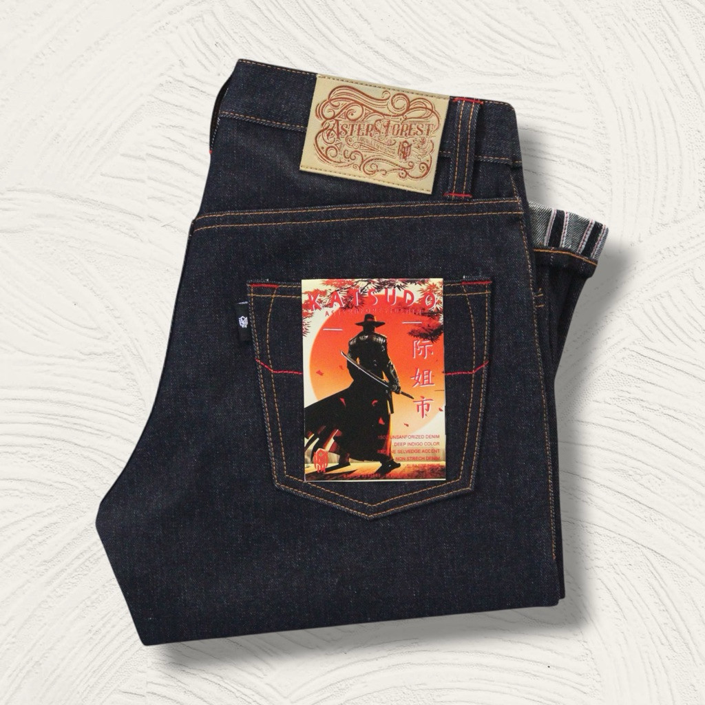 BIG SALE!! Asternforest Celana Denim Selvedge Accent Katsudo 16oz Black Indigo