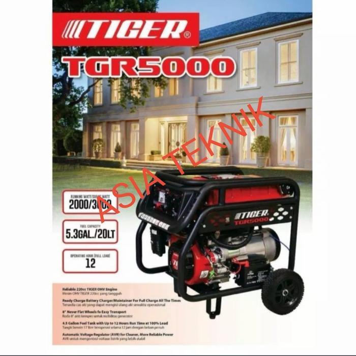 Genset 3000 watt.. Gasoline TGR 5000 Tiger