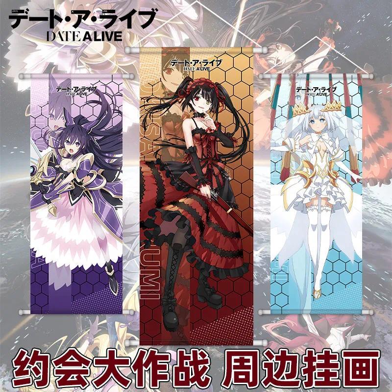 Date A Live Hanging Scrolls Painting Tokisaki Kurumi Itsuka Kotori Anime Poster Wall Scroll Art Room