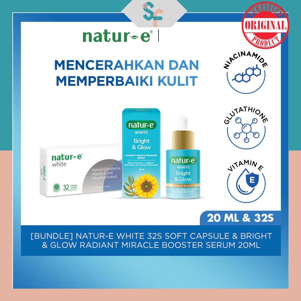 [BUNDLE] Natur-E White Soft Capsule & Bright & Glow Radiant Miracle Booster Serum 20ml