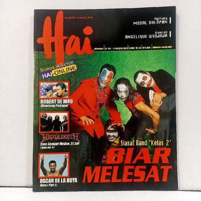 Majalah Hai : majalah vintage Hai Edisi Mingguan 30 Juli - 5 Agustus 2001 - Siasat Band 'kelas 2' Bi