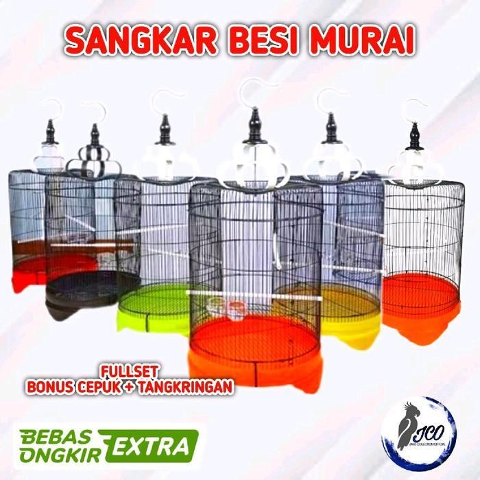 SANGKAR KANDANG BURUNG BESI JUMBO KANDANG MURAI BESI SANGKAR BURUNG LOVEBIRD - Hitam