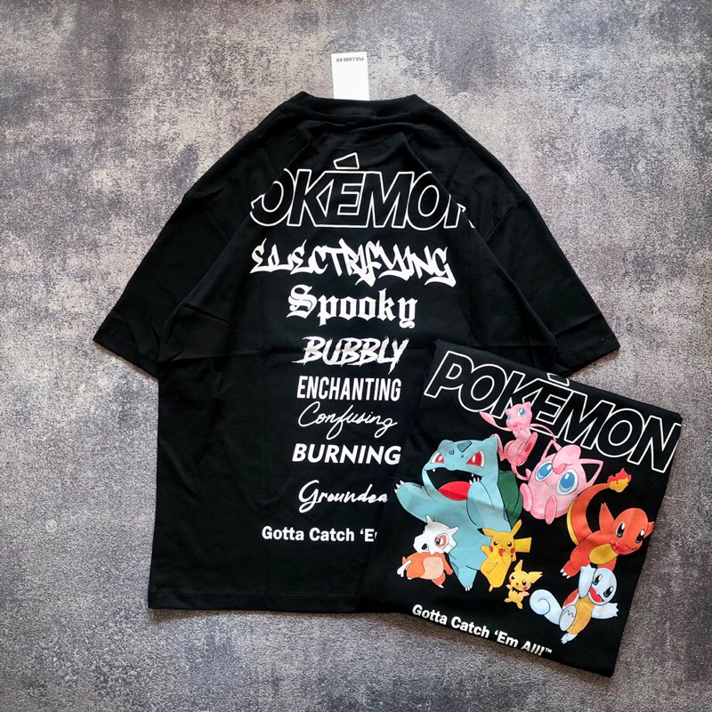 Baju Kaos Pull&Bear Oversize POKEMON - T Shirt Vintage Oversize Pokemon - Baju Kaos Pria Wanita Over
