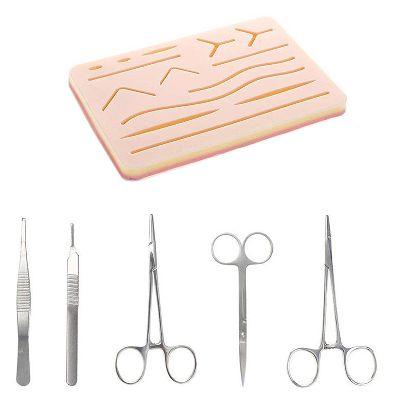 Alat Hecting Set Jahit Luka Latih Medis Hecting Pad Silicone Sutura Latih Hecting Kit