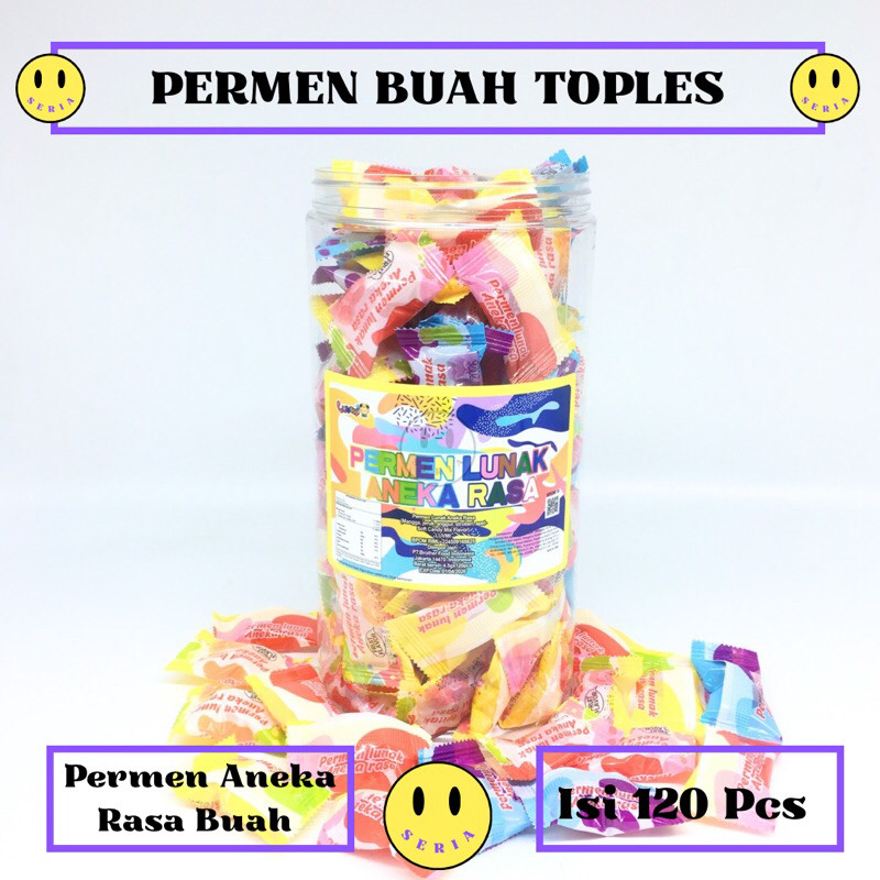 Permen Lunak Buah Luvmi Toples/Lunak Buah Krim Isi 120 Pcs