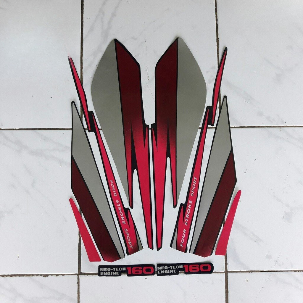 STRIPING STICKER LIS LES POLET gl pro max 1993 1994 1995 neo tech merah silver stiker list body stan
