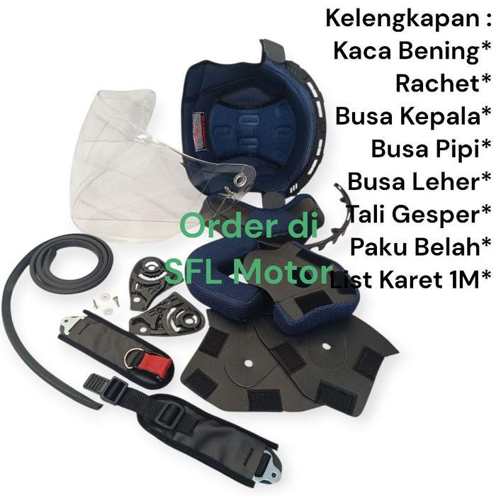 Paket Lengkap Kaca Visor INK Centro + Busa Spon Daleman Helm INK Centro Bonus Lis karet 1 Meter dana
