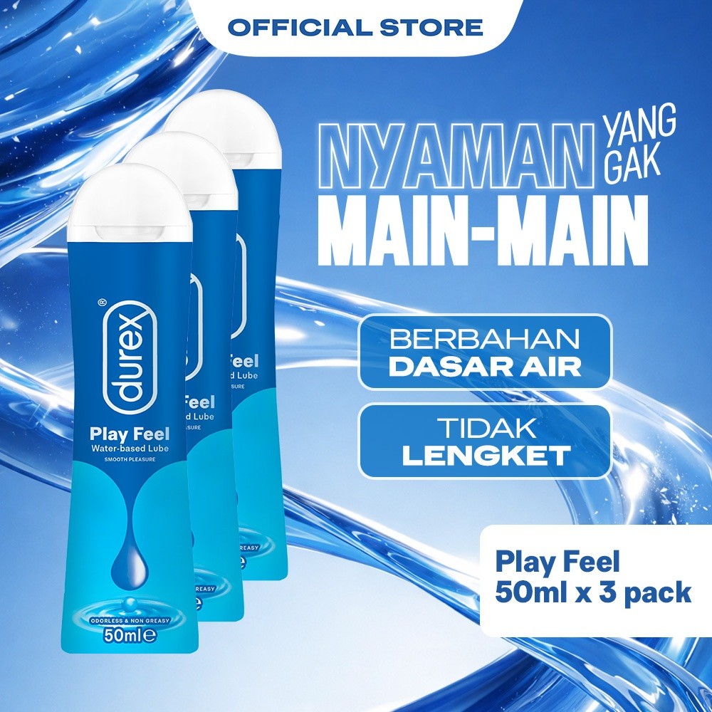 Durex Play Feel Pelumas Gel Seks Pria & Wanita 50ml (3 pcs) Bottle - Lubricant Water Based Sex Lube