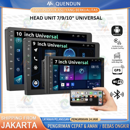 8g+128g Ips Screen Head Unit 7/9/10 Inch Car Android 14 Navigasi Untuk Toyota Daihatsu Mitsubishi An