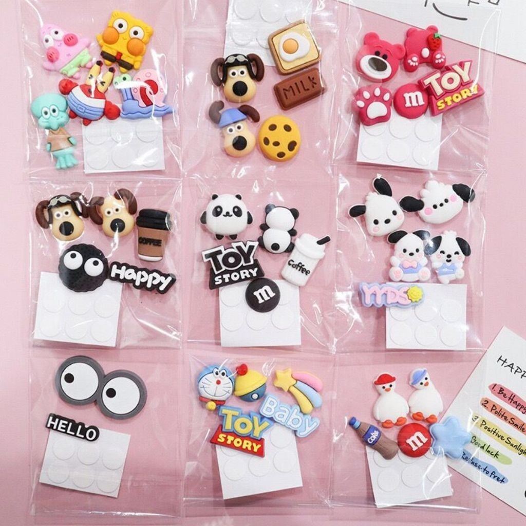 Stiker Botol Minum 3D Timbul Sticker Casing HP Kartun Spongebob Doraemon Lotso Kuromi Lucu Aesthetic