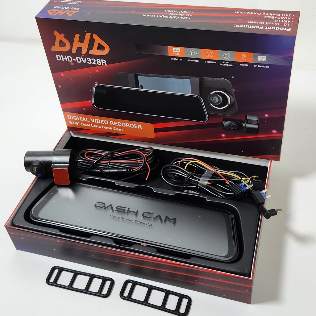 Dashcam 2 Kamera 4K+1K - DVR - Dashcam Spion Tengah Touchscreen DHD-328R