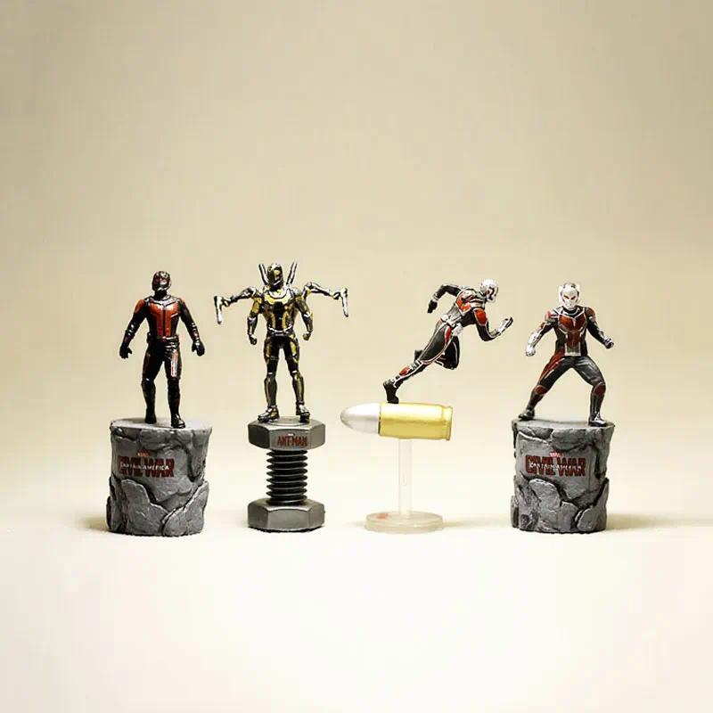 Civil War Captain America Superhero Ant Man Wasp Mini PVC Action Figure Collectible Model Kids Toys 