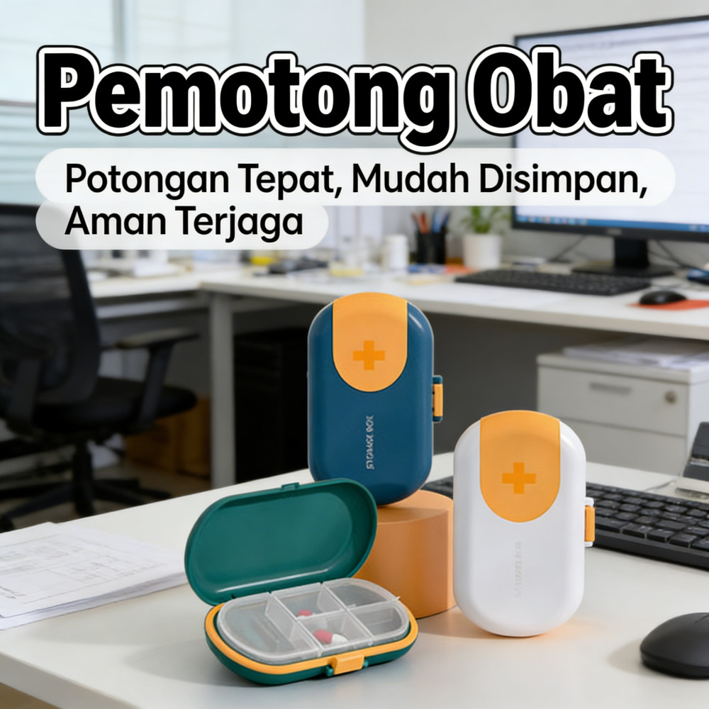 Pemotong Obat Kotak Tablet Alat Alat Pemotong Obat Obat Portable Pill Splitter Tablet