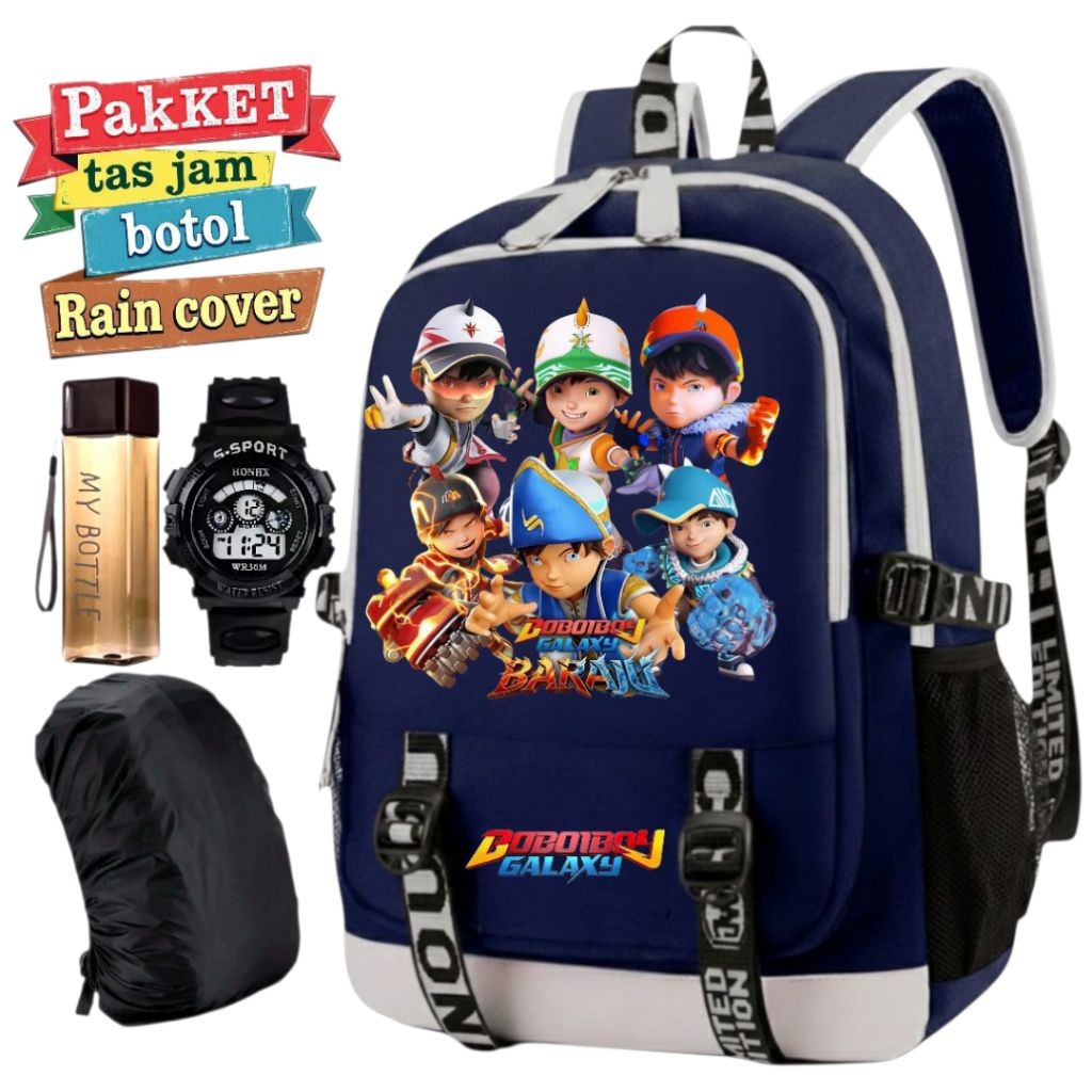 Tas Boboiboy Anak Laki Laki TK SD - Tas Ransel Sekolah Anak TK SD Karakter Boboiboy