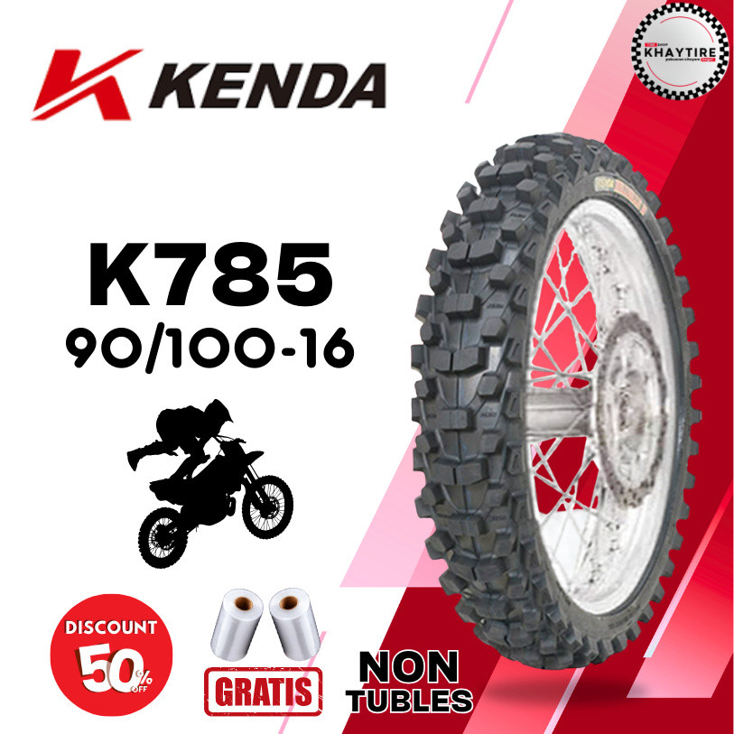 BAN MOTOR TRAIL KENDA K785 90/100 RING 16 NON TUBELESS ORIGINAL
