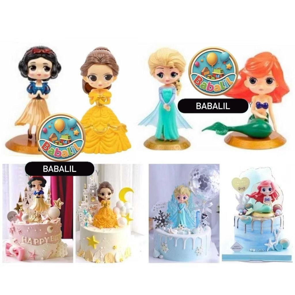 Cake Topper 3D Princess Lengkap / Topper kue ? toper Karakter Hiasan Kue tart Ulang Tahun Tema Purtr