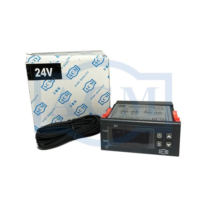 Digital Thermostat 24V DC Temperature Control Termostat Ac Mobil ACM