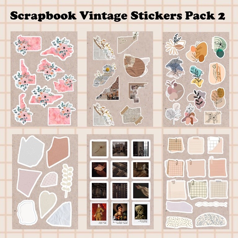 Scrapbook Jurnal Vintage Stickers Stiker Scrapbook Jurnal Vintage Aesthetic Sticker