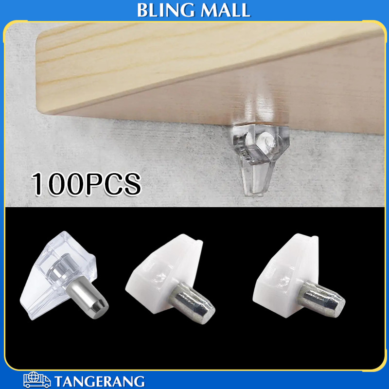 Pen Besi Penyangga Kaca & Kayu Cabinet 100PCS/Tas Pen Besi Ambalan Lemari Cabinet Awet & Mudah Digun