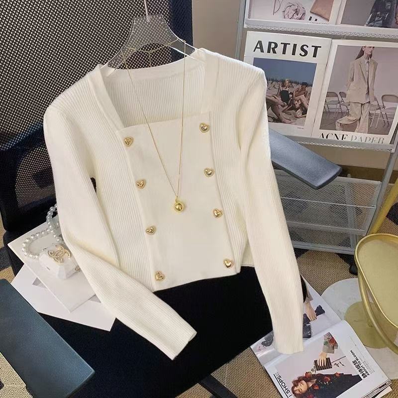Sweater rajutan slim-fit baru untuk wanita