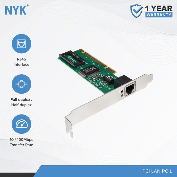 Roma Audio NYK PCI LAN Card 100Mbps Ethernet Adapter RJ45 untuk PC - PC L