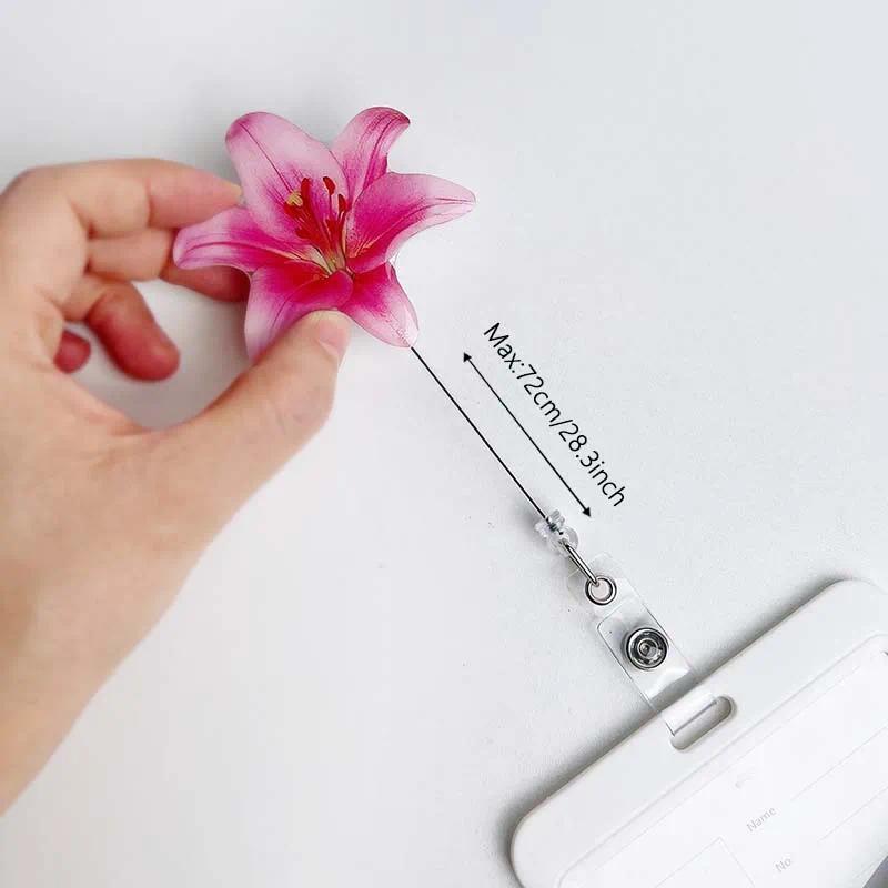 1pc acrylic resin resin orchid ID badge work certificate retractable and pull-off orchid ID badge