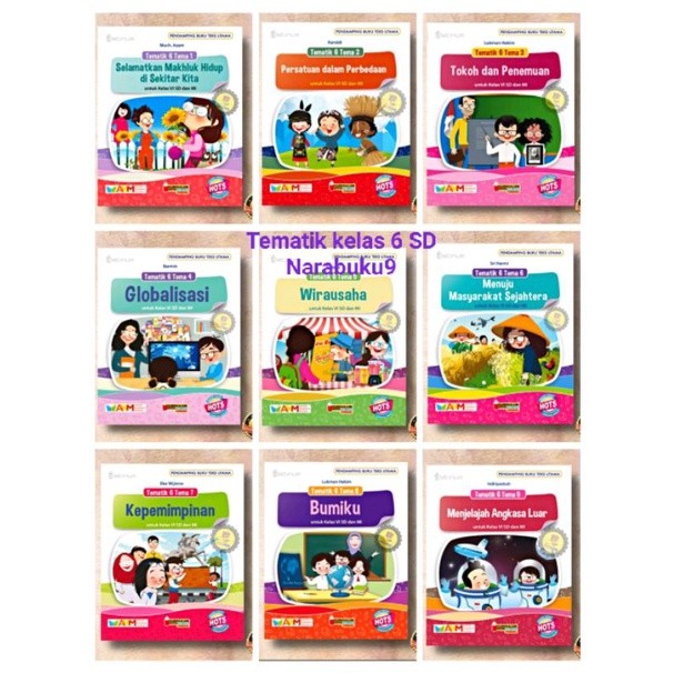 Buku paket Tematik kelas 6 tema 1-9 RB R1 Revisi Hots PLT