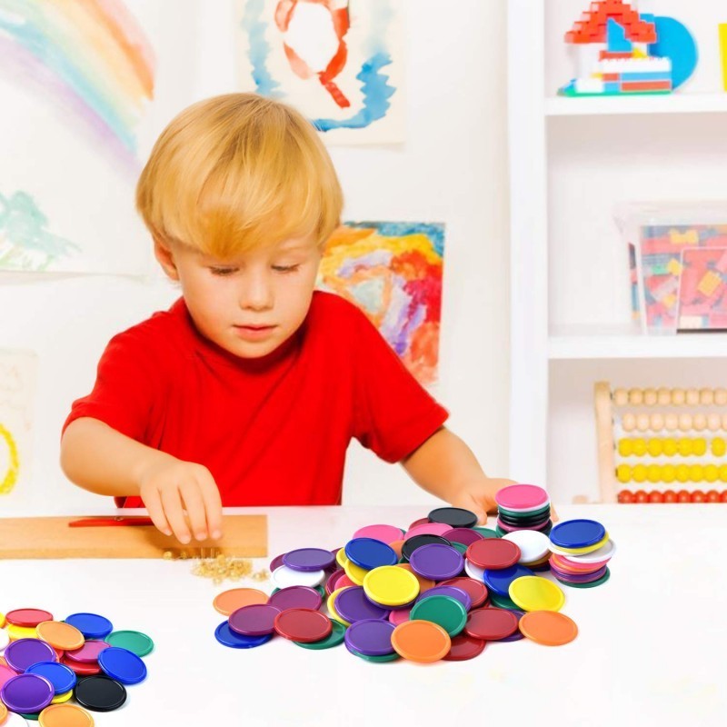 100Pcs Koin Plastik Warna Mengenal Matematika Edukasi Koin Mainan Plastik