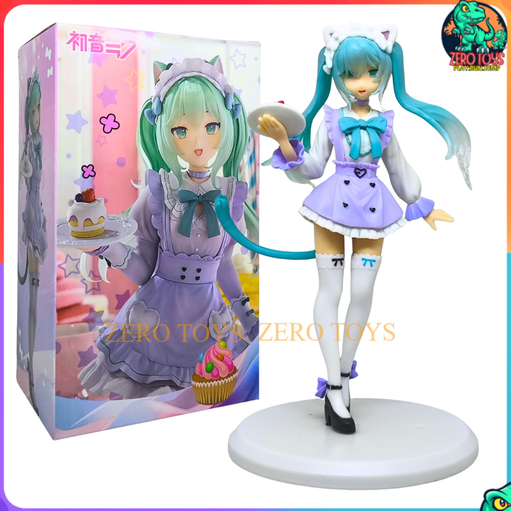 Action Figure Hatsune Miku Cafe Cat Maid Ver Vocaloid Anime Figure Koleksi