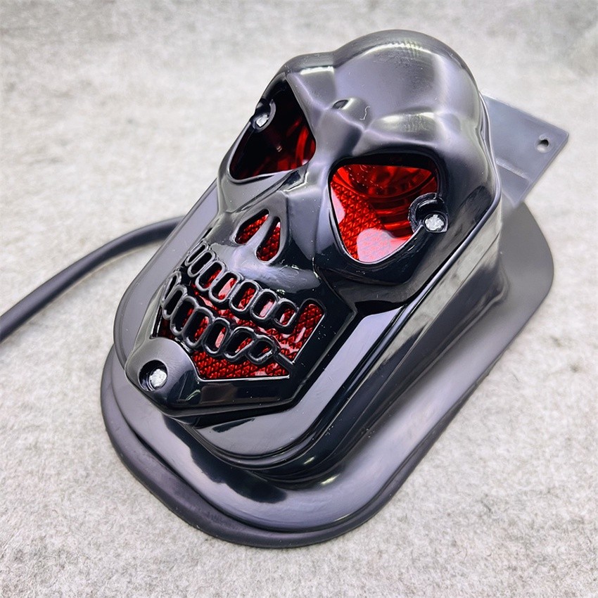 Skull Stoplamp Motor Lampu Belakang Rem Taillight LED Tengkorak Stop Lamp