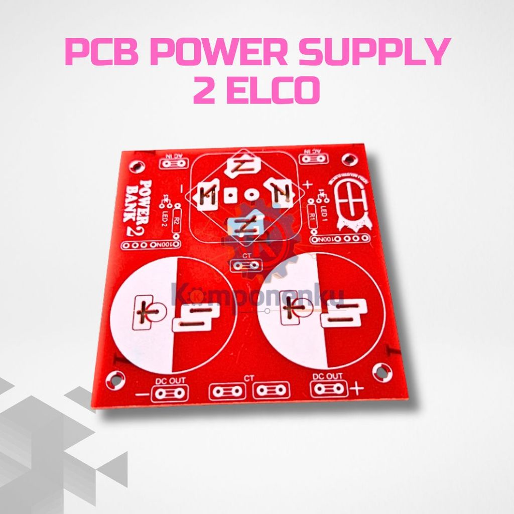 PCB Penyearah Power Supply 2 Elco AC ke DC Rangkaian Amplifier Dioda Bridge Kiprok