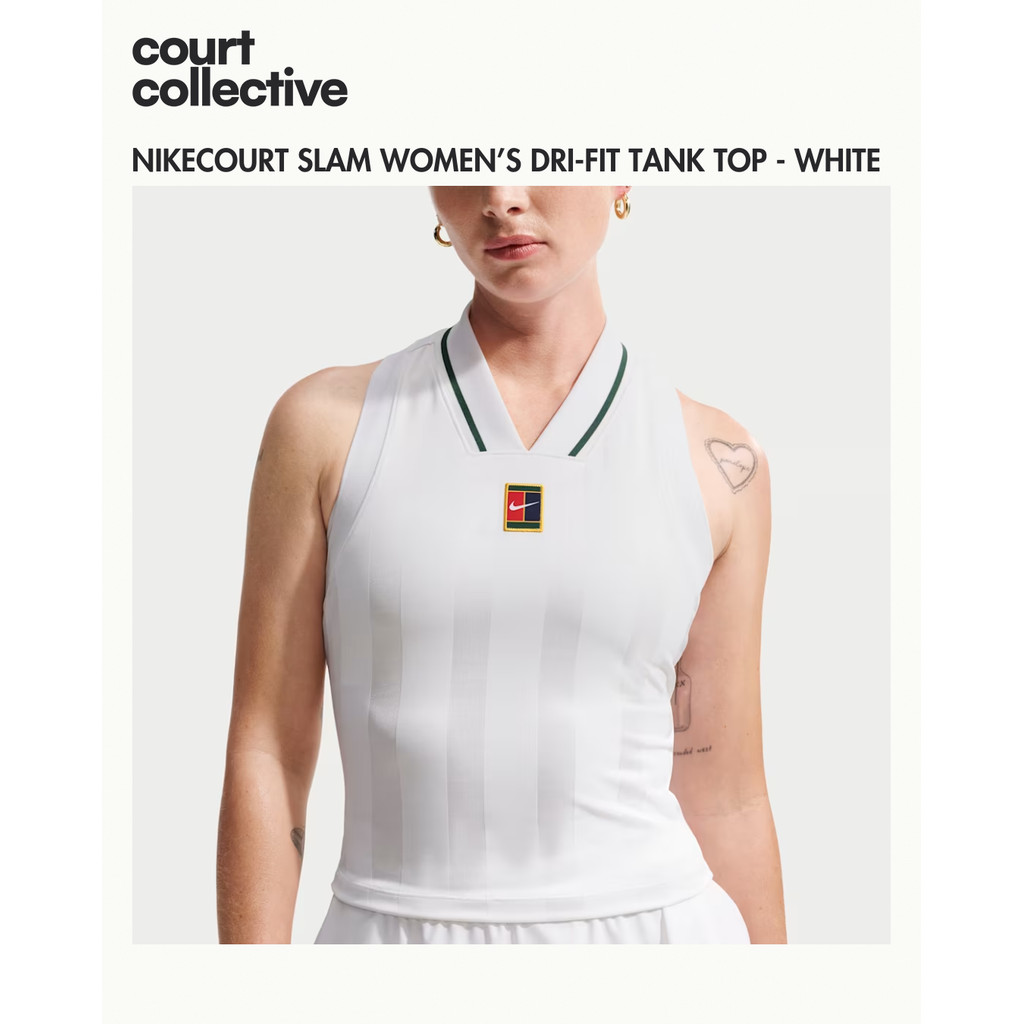 Nike Court Slam Women's Dri-FIT Tank Top - White | Tank Top Tenis Nike Court - Putih