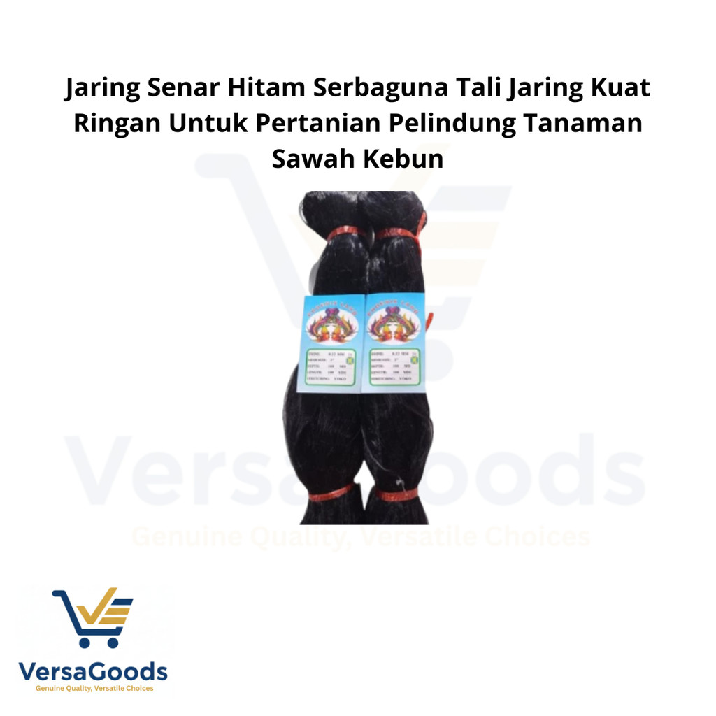 Jaring Senar Hitam Serbaguna Tali Jaring Kuat Ringan Untuk Pertanian Pelindung Tanaman Sawah Kebun