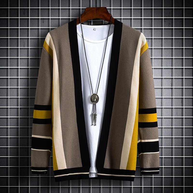 Jaket Sweater Cardigan Rajutan Longgar Pria