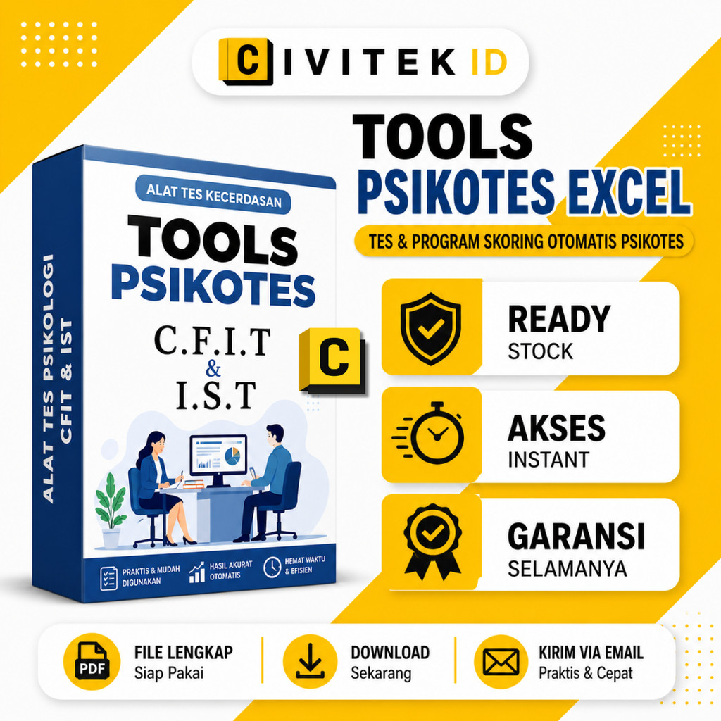 TOOLS PSIKOTES Alat Tes Psikologi CFIT & IST - Program IQ Test Pengukur Tingkat Kecerdasan