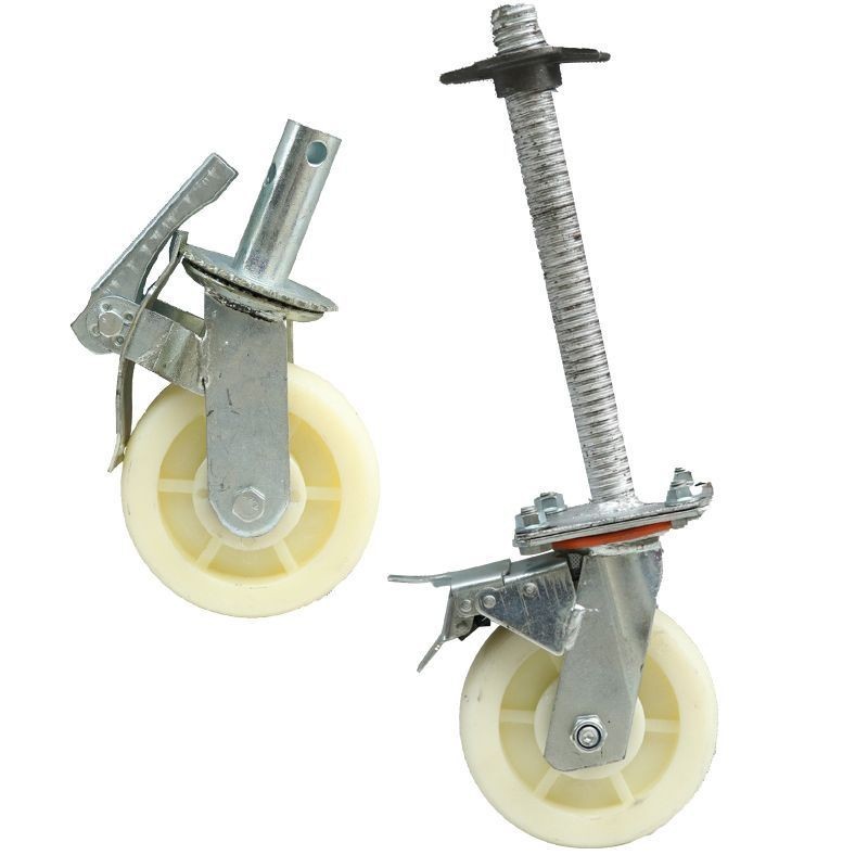 Roda Steger Scaffolding Inch Rem Karet Perancah Adjustable Castor Untuk Alat Perlengkapan Bahan