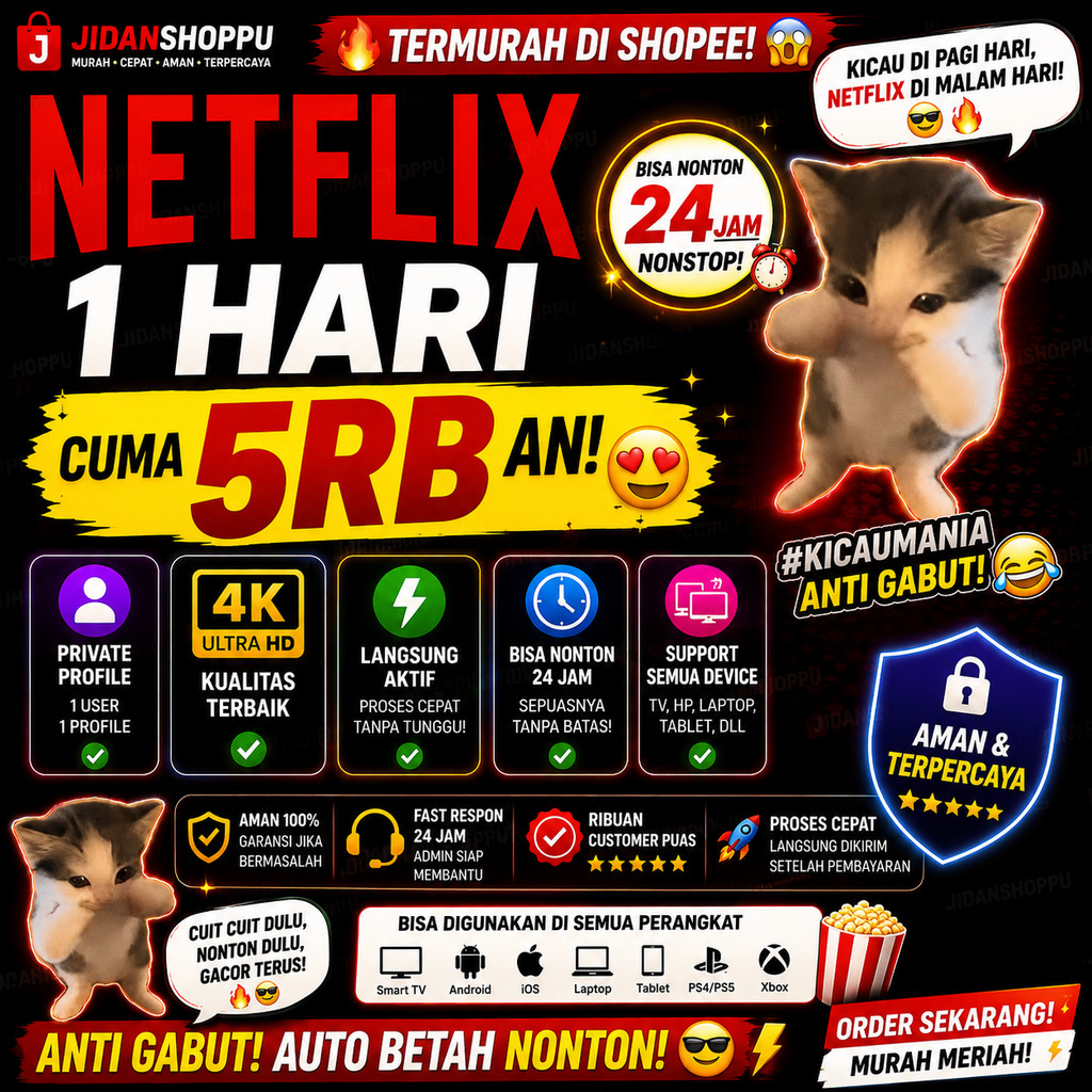 [NFX] NETFLIX 1 HARI VIRAL SHOPEE ‼️ PRIVATE PROFILE ‼️ AKTIF 24 JAM ‼️ FAST RESPON 24 JAM ‼️ - By J
