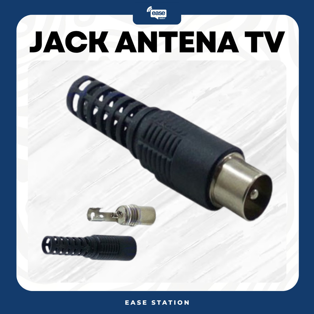 JACK ANTENA TV MALE FEMALE PVC HITAM JEK ANTENA TV TABUNG LED