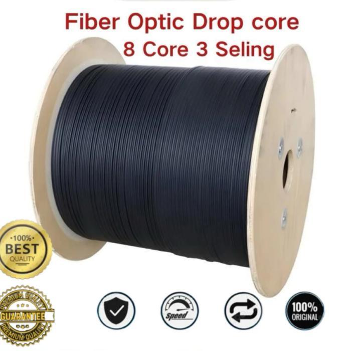 Kabel Dropcore Fiber Optic 8 core 3 Seling/12 core 3 Seling 1000m Kabel Fiber Optic