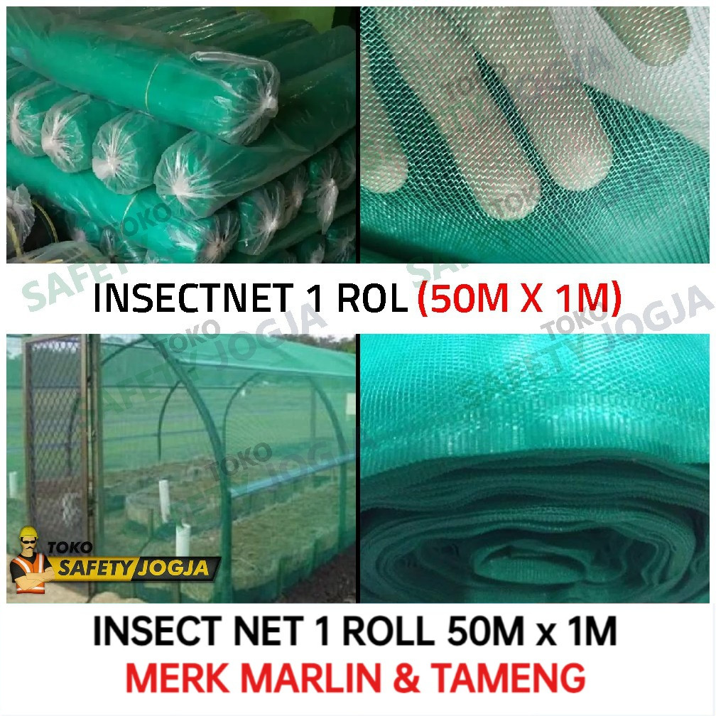 Jaring Insect Net Hijau 1 Roll Merk Marlin/Tameng – Waring Hijau Kuat untuk Kebun & Pertanian