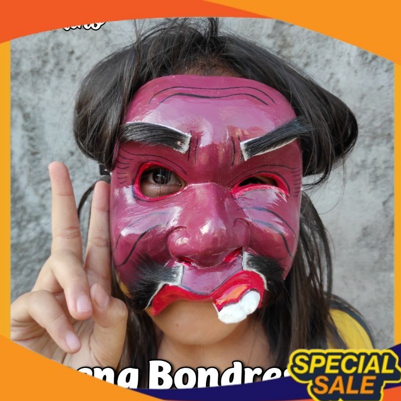 TOPENG BONDRES BALI/TOPENG KAYU/TOPENG LUCU/TOPENG BALI LUCU/TOPENG BIBIR MIRING/TOPENG UNIK PALING 