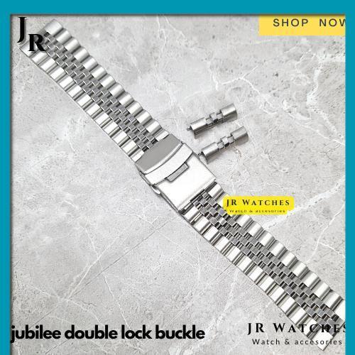 HOT SALE - Solid Jubilee Bracelet Double Lock Buckle Tali Jam Rantai Strap - 18mm Quality